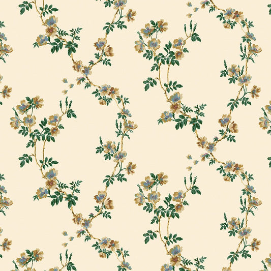 Dollhouse Wallpaper Vintage Twining Roses Bradbury & Bradbury 1:12 Scale - Miniature Crush
