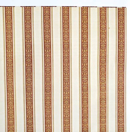 Dollhouse Wallpaper Wide Stripes Rust Beige Gold 1:12 Scale World Model 35580 - Miniature Crush