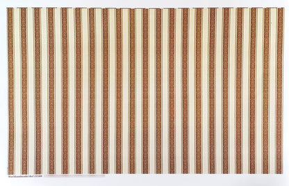 Dollhouse Wallpaper Wide Stripes Rust Beige Gold 1:12 Scale World Model 35580 - Miniature Crush