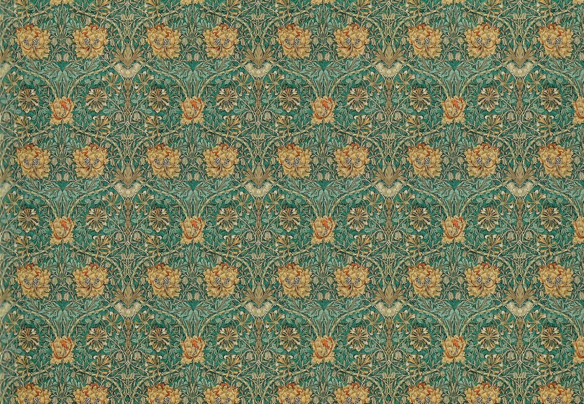 Dollhouse Wallpaper William Morris Art Nouveau Blue Teal Floral 1:12 Scale Itsy Bitsy - Miniature Crush