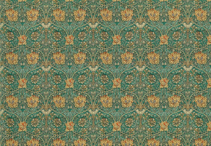 Dollhouse Wallpaper William Morris Art Nouveau Blue Teal Floral 1:12 Scale Itsy Bitsy - Miniature Crush