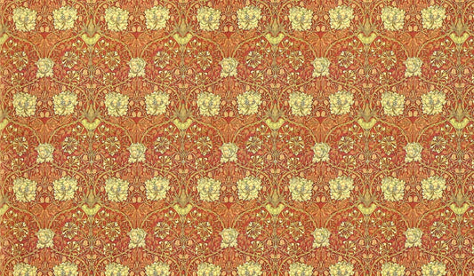 Dollhouse Wallpaper William Morris Art Nouveau Burgundy Red Floral 1:12 Scale Itsy Bitsy - Miniature Crush