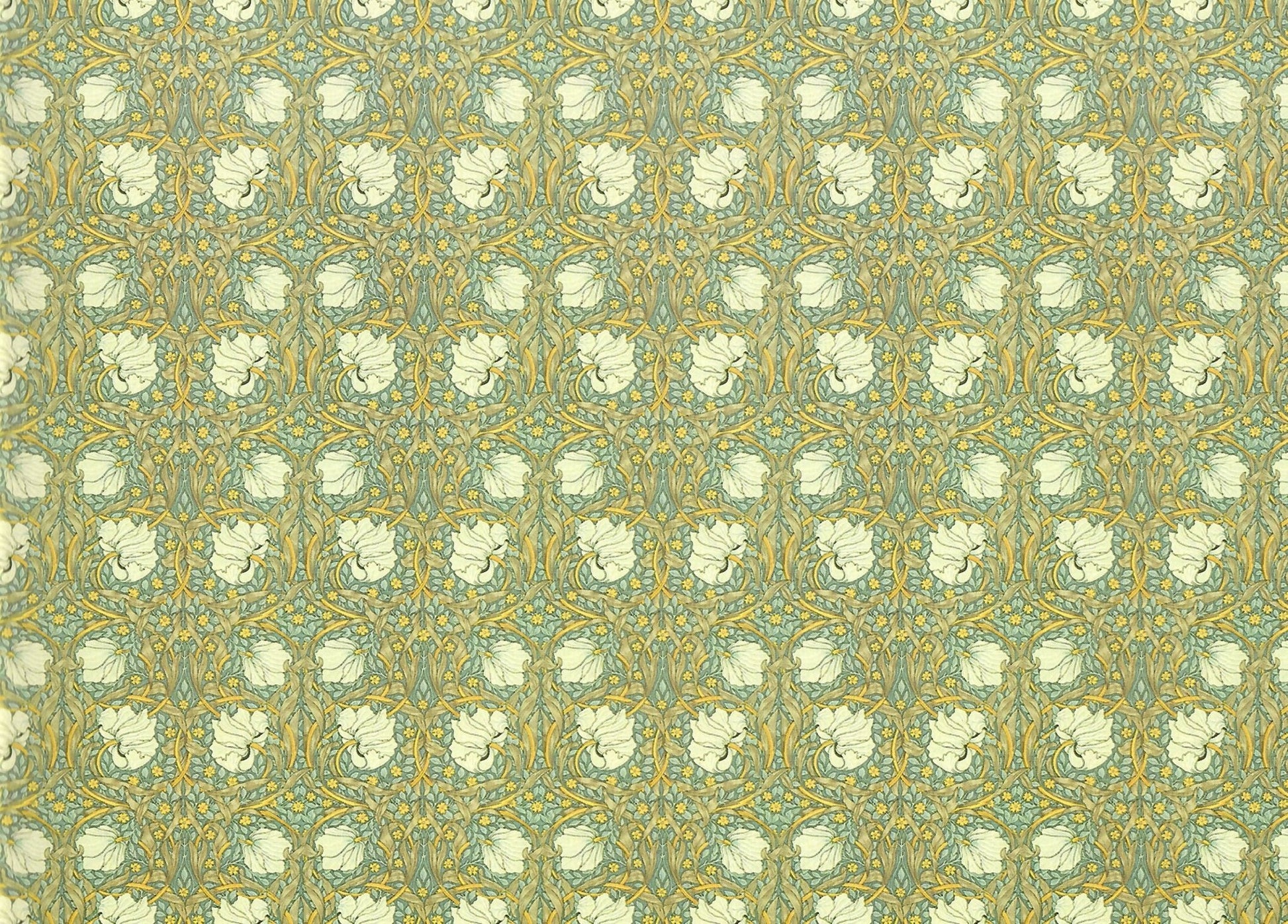 Dollhouse Wallpaper William Morris Art Nouveau Pimpernel Blue Floral 1:12 Scale Itsy Bitsy - Miniature Crush