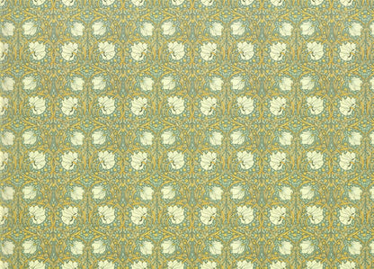 Dollhouse Wallpaper William Morris Art Nouveau Pimpernel Blue Floral 1:12 Scale Itsy Bitsy - Miniature Crush
