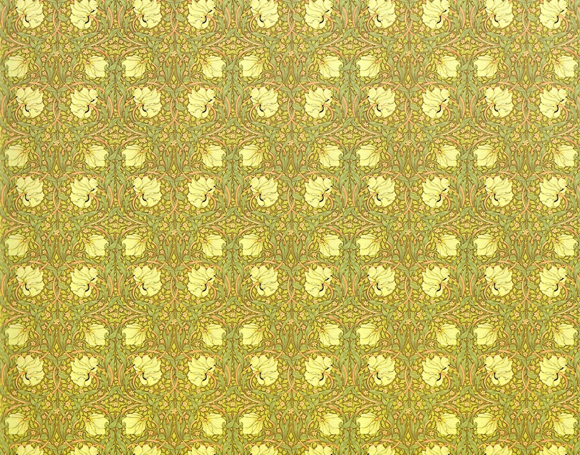 Dollhouse Wallpaper William Morris Art Nouveau Pimpernel Brown Floral 1:12 Scale Itsy Bitsy - Miniature Crush