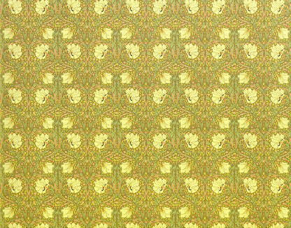 Dollhouse Wallpaper William Morris Art Nouveau Pimpernel Brown Floral 1:12 Scale Itsy Bitsy - Miniature Crush