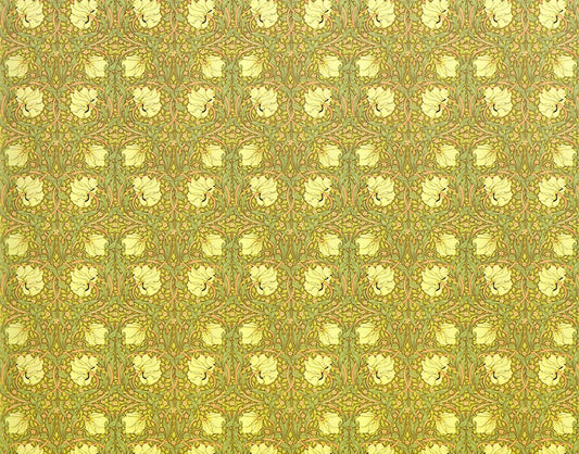 Dollhouse Wallpaper William Morris Art Nouveau Pimpernel Brown Floral 1:12 Scale Itsy Bitsy - Miniature Crush