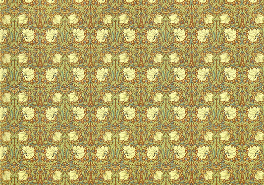 Dollhouse Wallpaper William Morris Art Nouveau Pimpernel Green Floral 1:12 Scale Itsy Bitsy - Miniature Crush