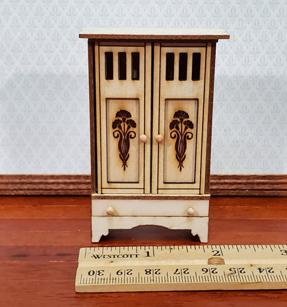 Dollhouse Wardrobe HALF SCALE Arts & Crafts Style Miniature Kit 1:24 Scale DIY - Miniature Crush