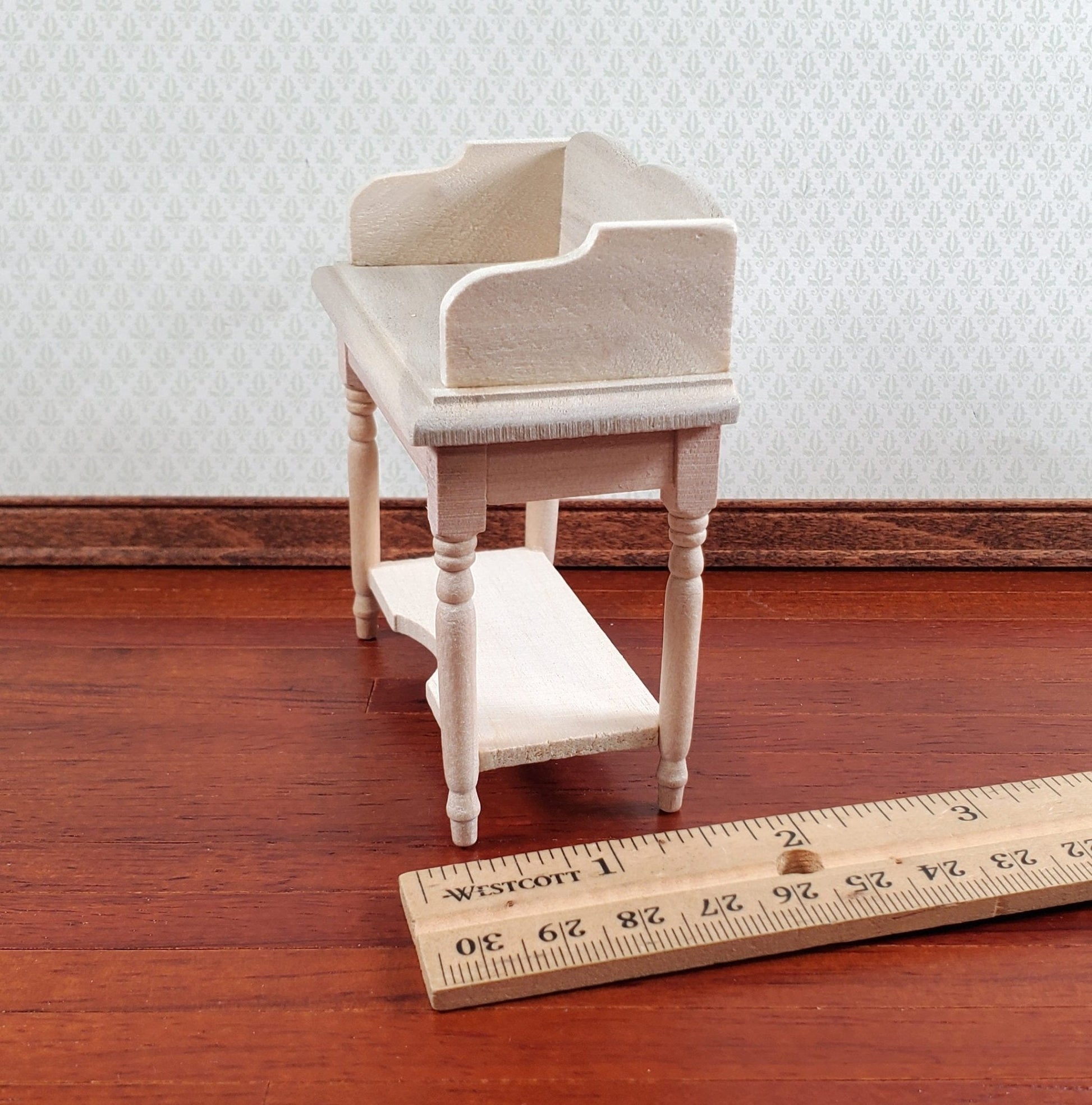 Dollhouse Wash Stand or Sideboard 1:12 Scale Miniature Furniture Unpainted Wood - Miniature Crush