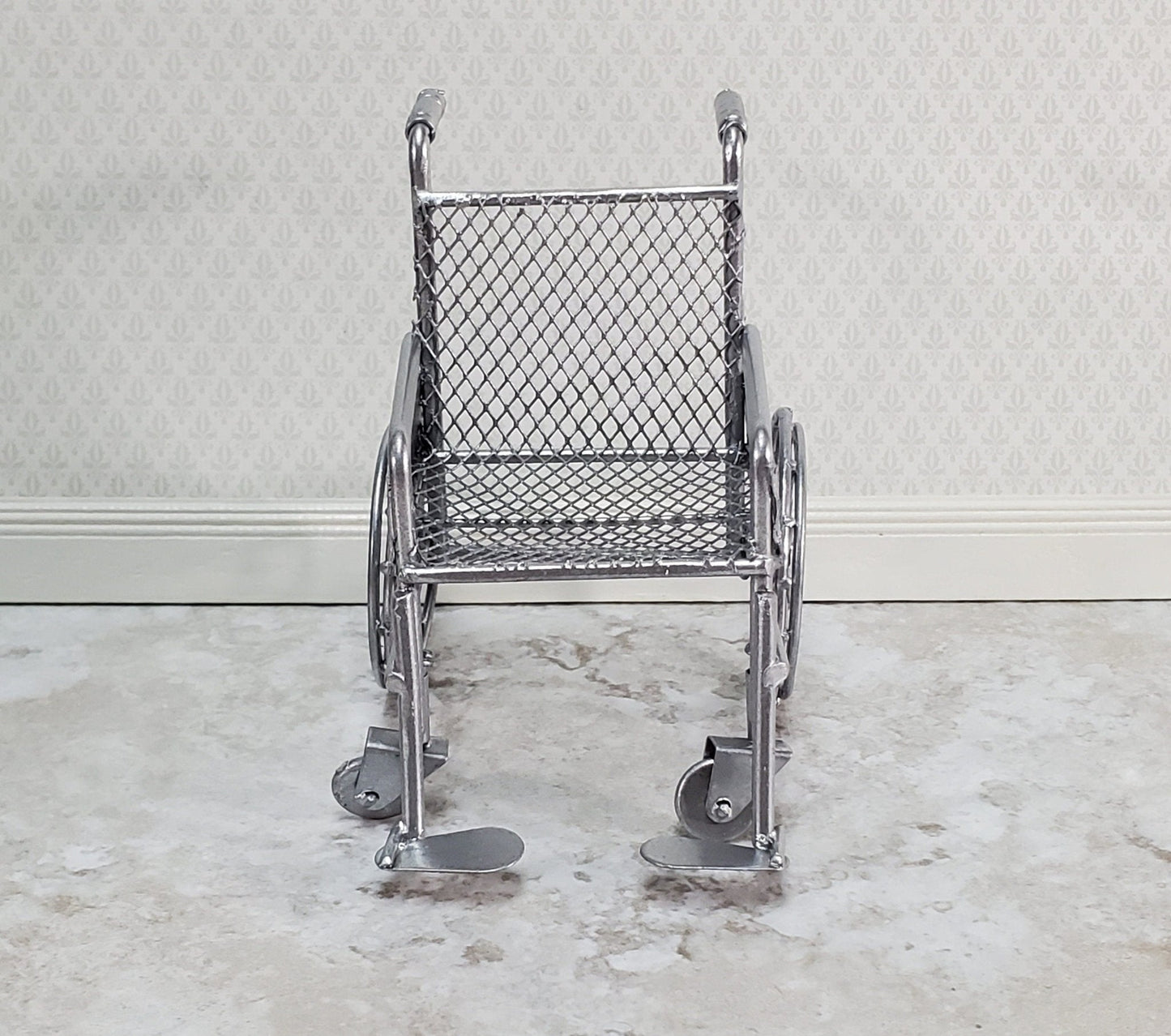 Dollhouse Wheelchair Modern Metal 1:12 Scale Miniature Accessory - Miniature Crush