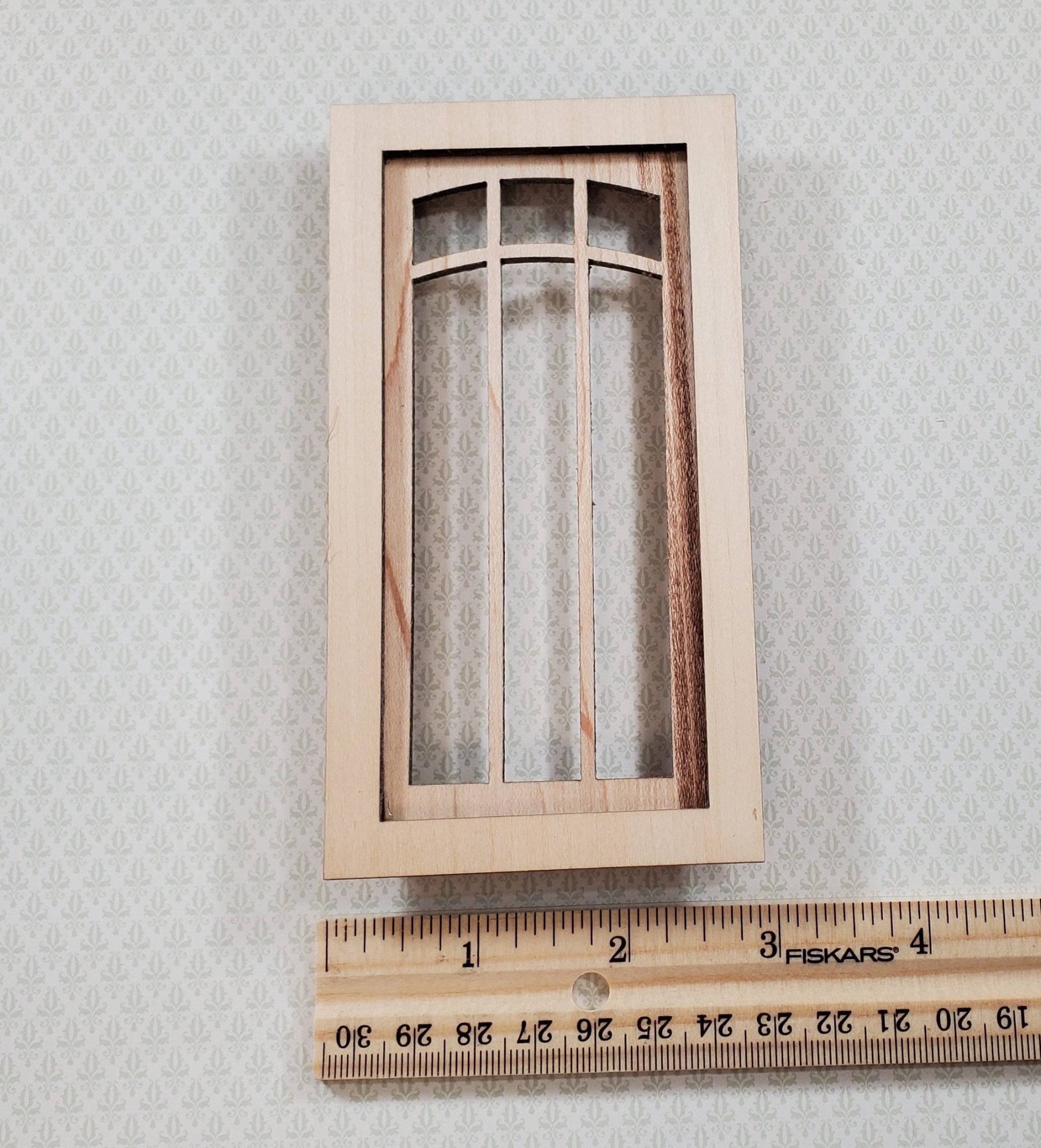 Dollhouse Window Arch 6 Light Wood Acrylic 1:12 Scale Miniature Alessio 2197 - Miniature Crush