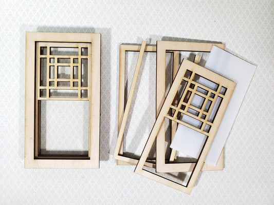 Dollhouse Window KIT DIY Prairie Style 1:12 Scale Miniature Standard Size Easy to Assemble MC113 - Miniature Crush