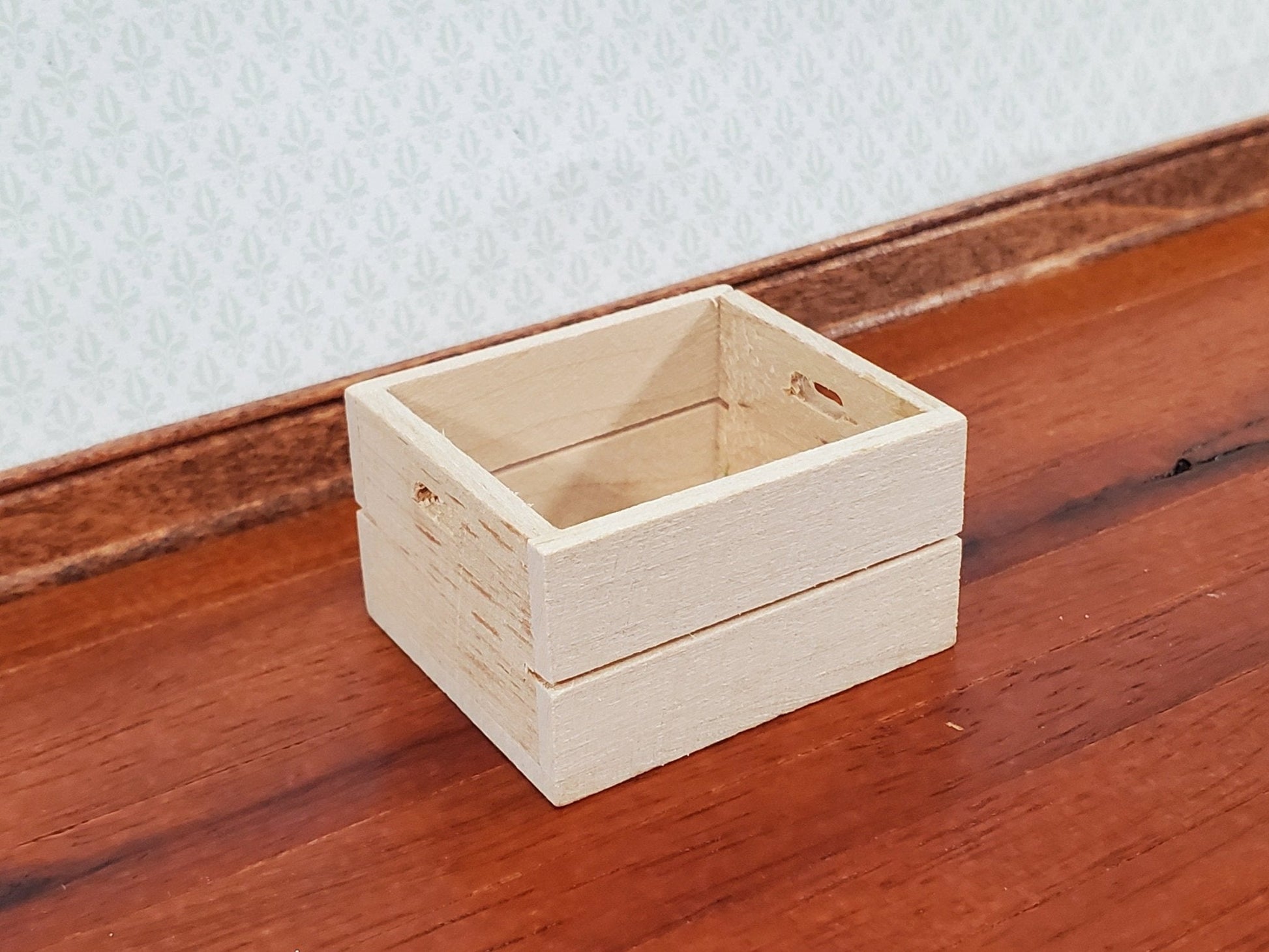 Dollhouse Wood Crates for Fruits or Vegetables Set of 3 1:12 Scale Miniatures - Miniature Crush