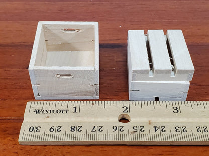 Dollhouse Wood Crates for Fruits or Vegetables Set of 3 1:12 Scale Miniatures - Miniature Crush