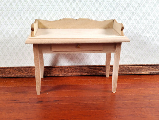Dollhouse Writing Desk or Dressing Table with Drawer 1:12 Scale Miniature Unpainted - Miniature Crush