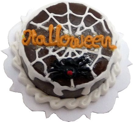 Dollhouse Halloween Chocolate Web Cake 1:12 Scale Miniature Dessert Food
