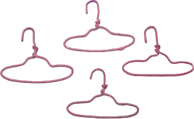 Dollhouse Pink Clothes Hangers Set of 4 1:12 Scale Miniature Accessory