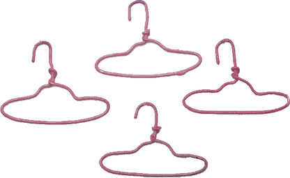 Dollhouse Pink Clothes Hangers Set of 4 1:12 Scale Miniature Accessory