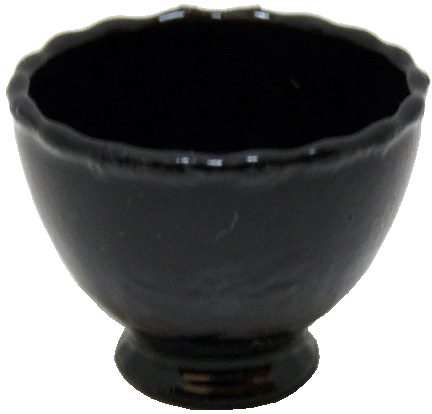 Dollhouse Black Flared Bowl 1:12 Scale Miniature Decor Halloween