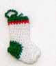 Dollhouse Christmas Stocking White Green and Red 1:12 Scale Miniature