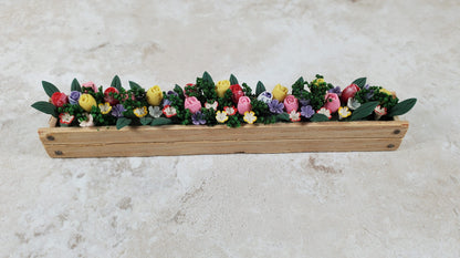 Dollhouse Spring Crocus & Tulips in 5.5" Window Box Planter 1:12 Scale Miniature