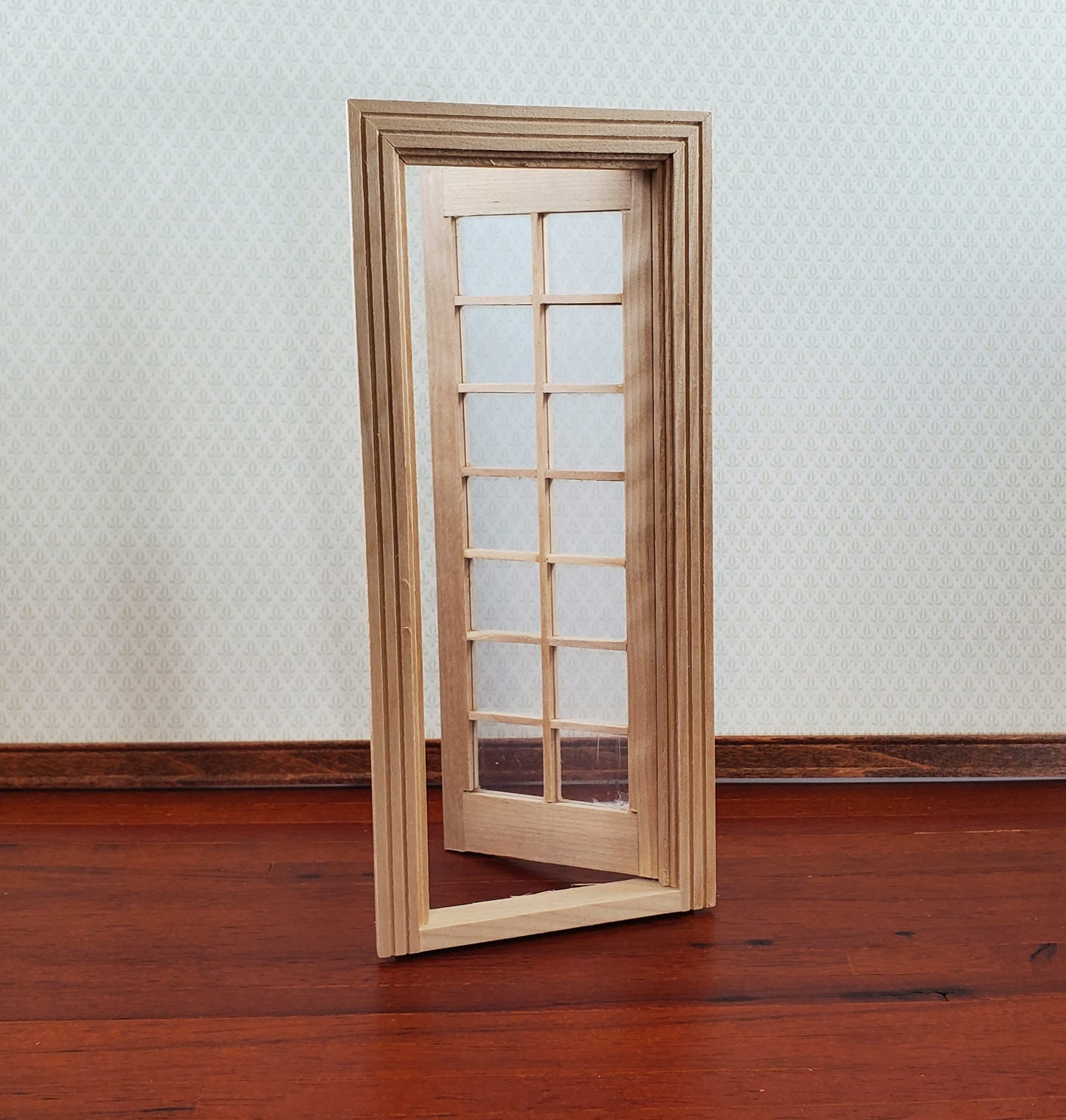 Dollhouse Single French Door Interior or Exterior 14 Pane 1:12 Scale Miniature