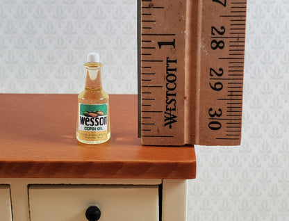 Dollhouse Wesson Corn Oil Bottle 1:12 Scale Miniature Kitchen Food Handcrafted