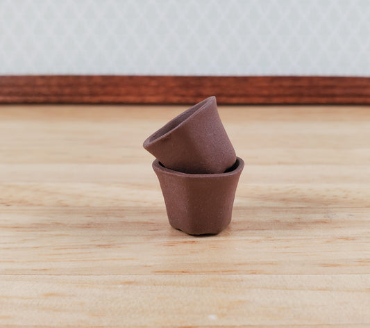 Dollhouse Brown Terra Cotta Garden Planter 1:12 Scale Miniature Flower Pot