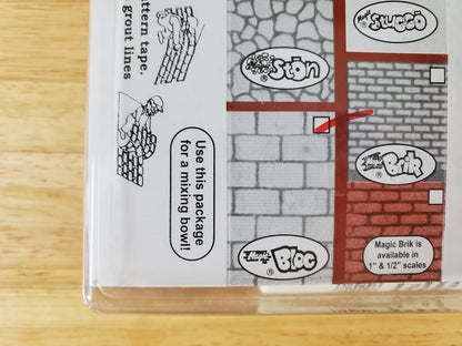 Magic Masonry Red Large Block Brick KIT 4 Square Feet Stencil and Powder Set