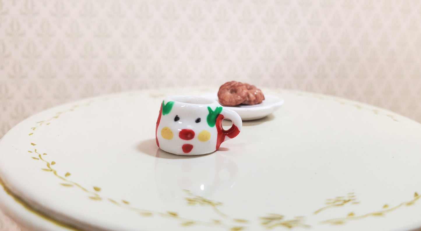 Dollhouse Small Santa Mug Coffee Tea Cup Ceramic 1:12 Scale Miniature Dish