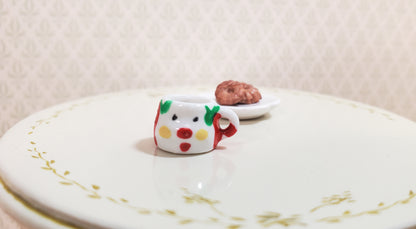 Dollhouse Small Santa Mug Coffee Tea Cup Ceramic 1:12 Scale Miniature Dish
