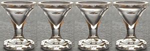 Dollhouse Small Margarita Real Glass Clear set of 4 1:12 Scale Miniature Kitchen