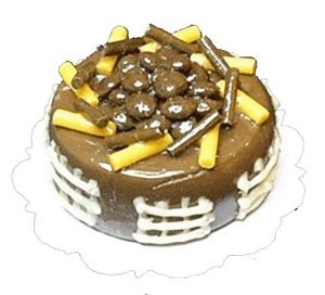 Dollhouse Chocolate Nest Cake with Crumbles 1:12 Scale Miniature Dessert