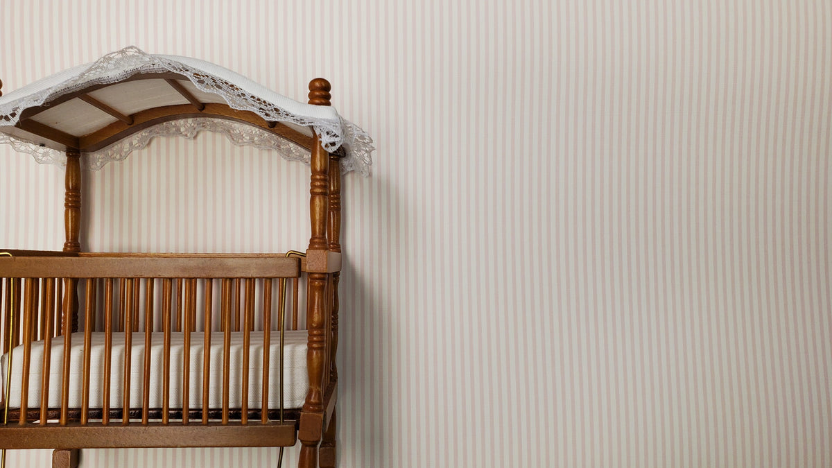 Dollhouse Wallpaper Pink and White Stripes 3 Sheets 1:12 Scale Miniature