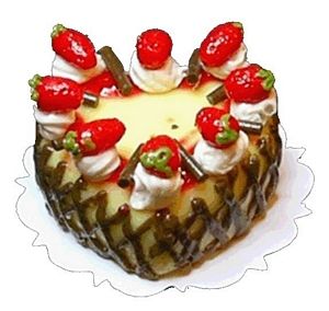 Dollhouse Chocolate & Berry Custard Heart Cake 1:12 Scale Miniature Dessert