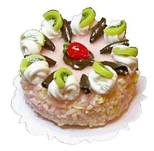 Dollhouse Black Raspberry Kiwi Cake 1:12 Scale Miniature Dessert Food