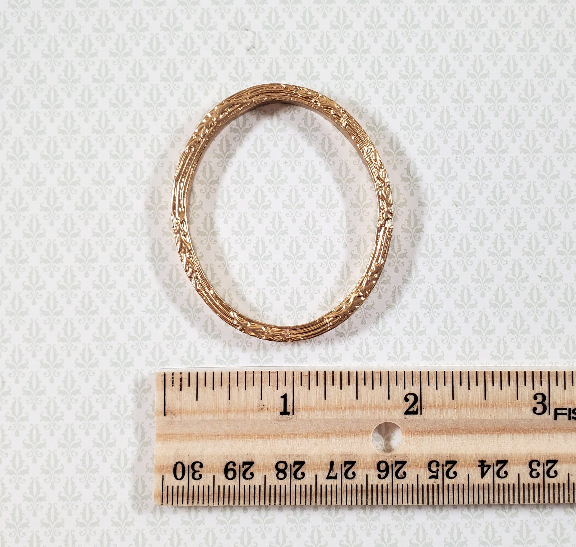 Dollhouse Oval Picture Frame Gold for Paintings Medium Size Miniature