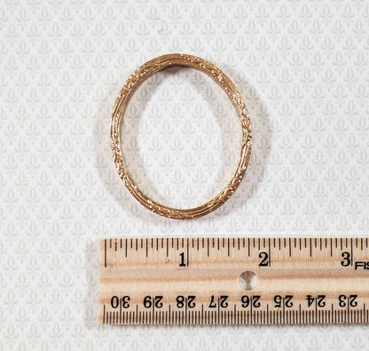Dollhouse Oval Picture Frame Gold for Paintings Medium Size Miniature