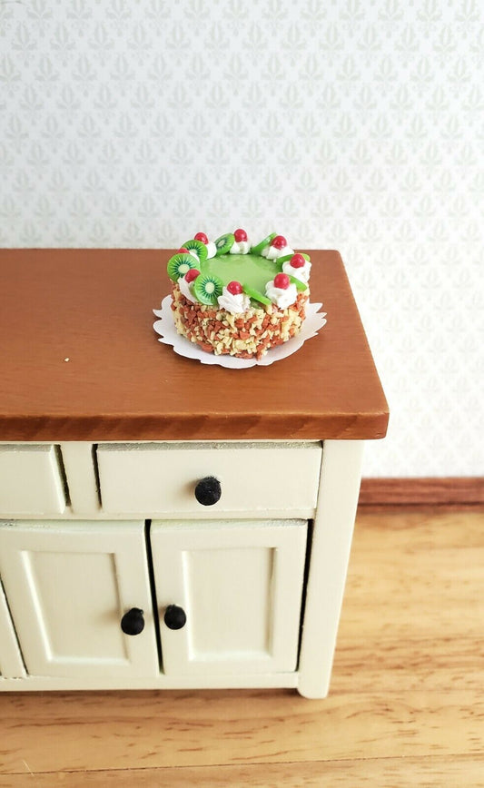 Dollhouse Miniature Cake Kiwi Lime Cherry Pie 1:12 Scale Dessert Food