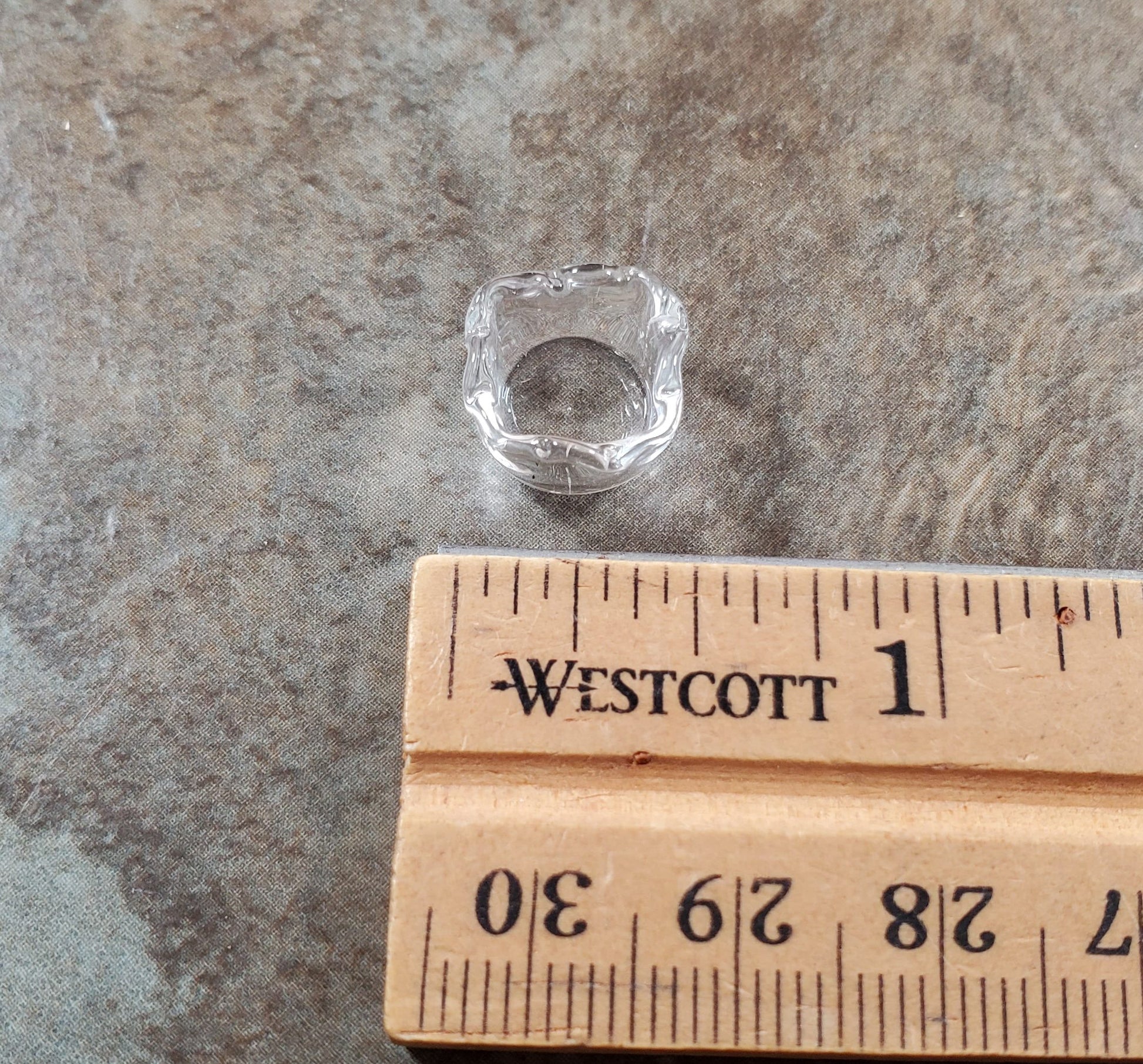 Dollhouse Miniature Clear Glass Square Dish 1:12 Scale Miniature