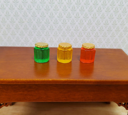 Dollhouse Large Jars of Jam or Preserves Set of 3 1:12 Scale Miniature