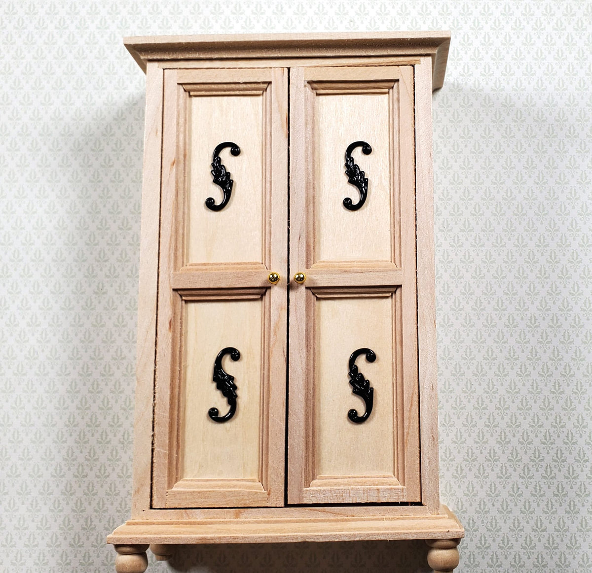 Dollhouse S Hook Shutter Dogs or Furniture Applique Scroll Ornament 1:12 Black