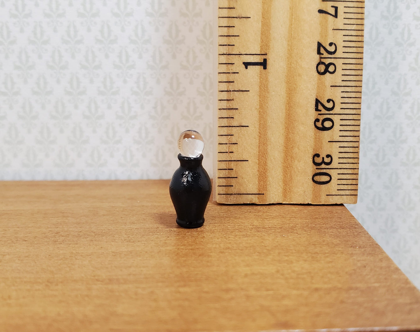 Dollhouse Black Small Elegant Jar with Stopper 1:12 Scale Miniature