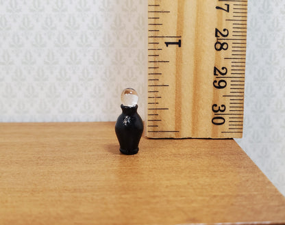Dollhouse Black Small Elegant Jar with Stopper 1:12 Scale Miniature
