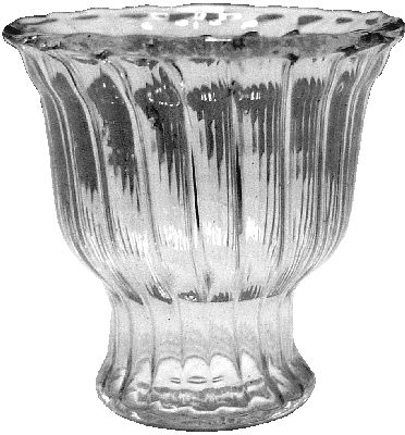 Dollhouse Bowl Glass Flared Ribbed Pedestal 1:12 Scale Miniature Accessory