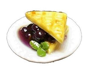 Dollhouse Berry Filled Waffle 1:12 Scale Miniature Food Kitchen