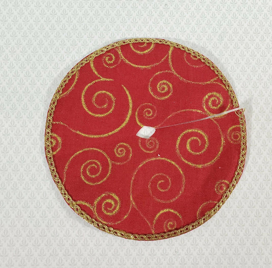 Dollhouse Christmas Tree Skirt Miniature Holiday Decorating 1:12 Scale Fabric