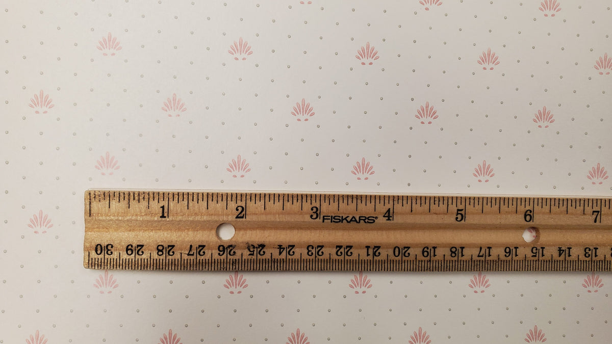 Dollhouse Wallpaper Cream Dusty Rose Gray 3 Sheets 1:12 Scale Miniature