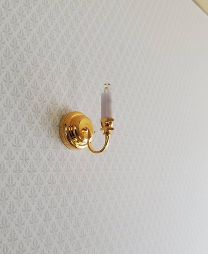 Dollhouse Battery Light Single Candle Wall Sconce 1:12 Scale Miniature
